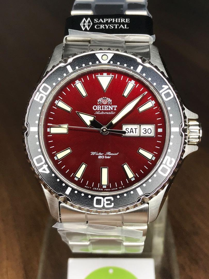 Orient RA-AA0003R19B Kamasu Mako III Automatic Maroon Dial Sapphire Crystal 200m Water Resistant Men's Watch Case Size 4