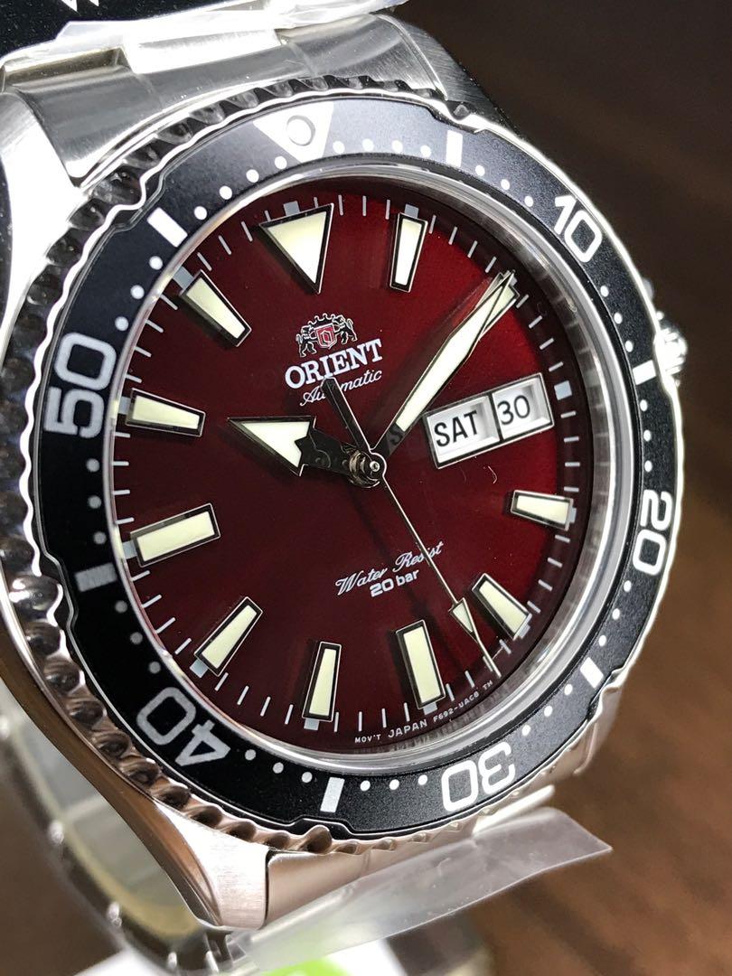 Orient RA-AA0003R19B Kamasu Mako III Automatic Maroon Dial Sapphire Crystal 200m Water Resistant Men's Watch Case Size 4