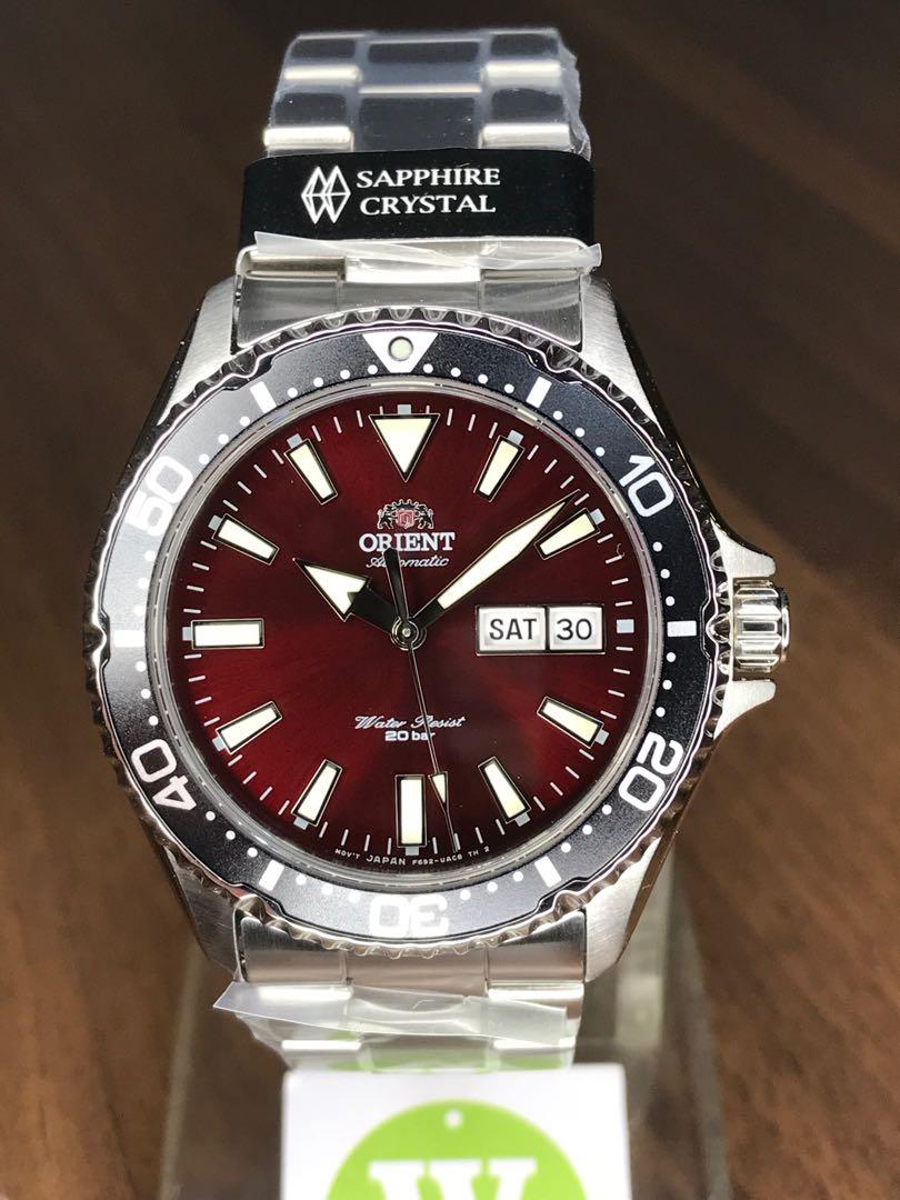 Orient RA-AA0003R19B Kamasu Mako III Automatic Maroon Dial Sapphire Crystal 200m Water Resistant Men's Watch Case Size 4