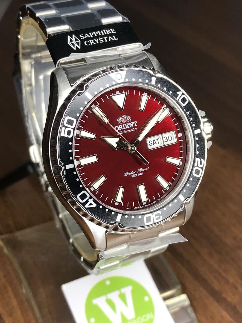 Orient RA-AA0003R19B Kamasu Mako III Automatic Maroon Dial Sapphire Crystal 200m Water Resistant Men's Watch Case Size 4