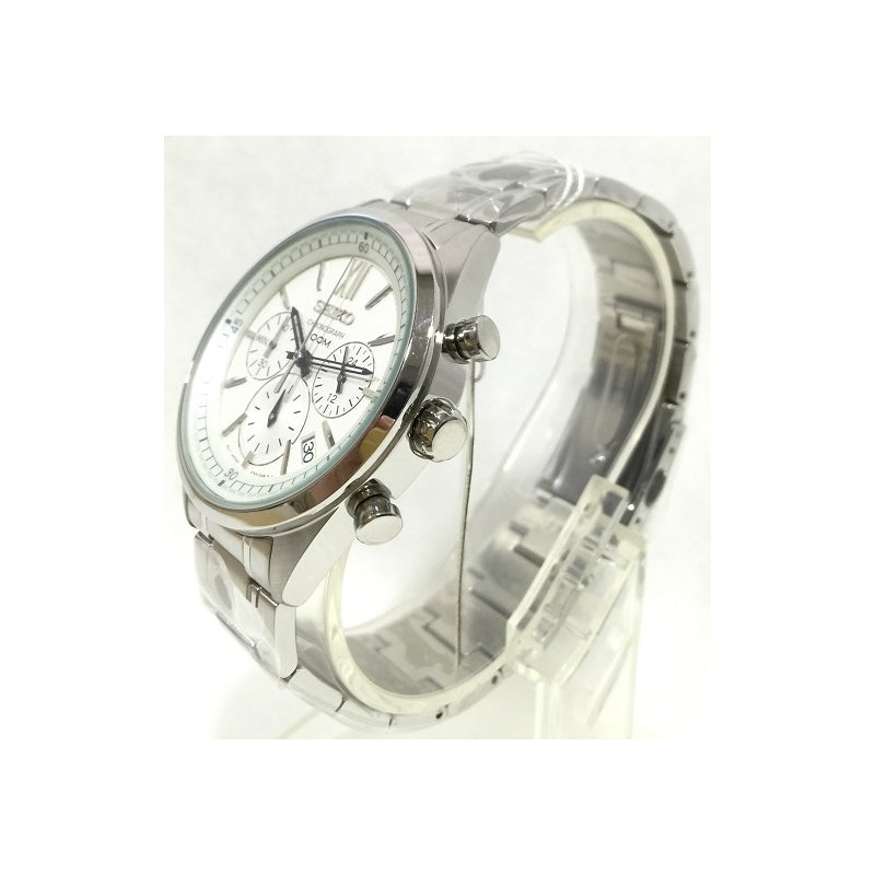 Seiko SSB153P1 Chronograph White Dial Quartz Gents Sports Watch SSB153