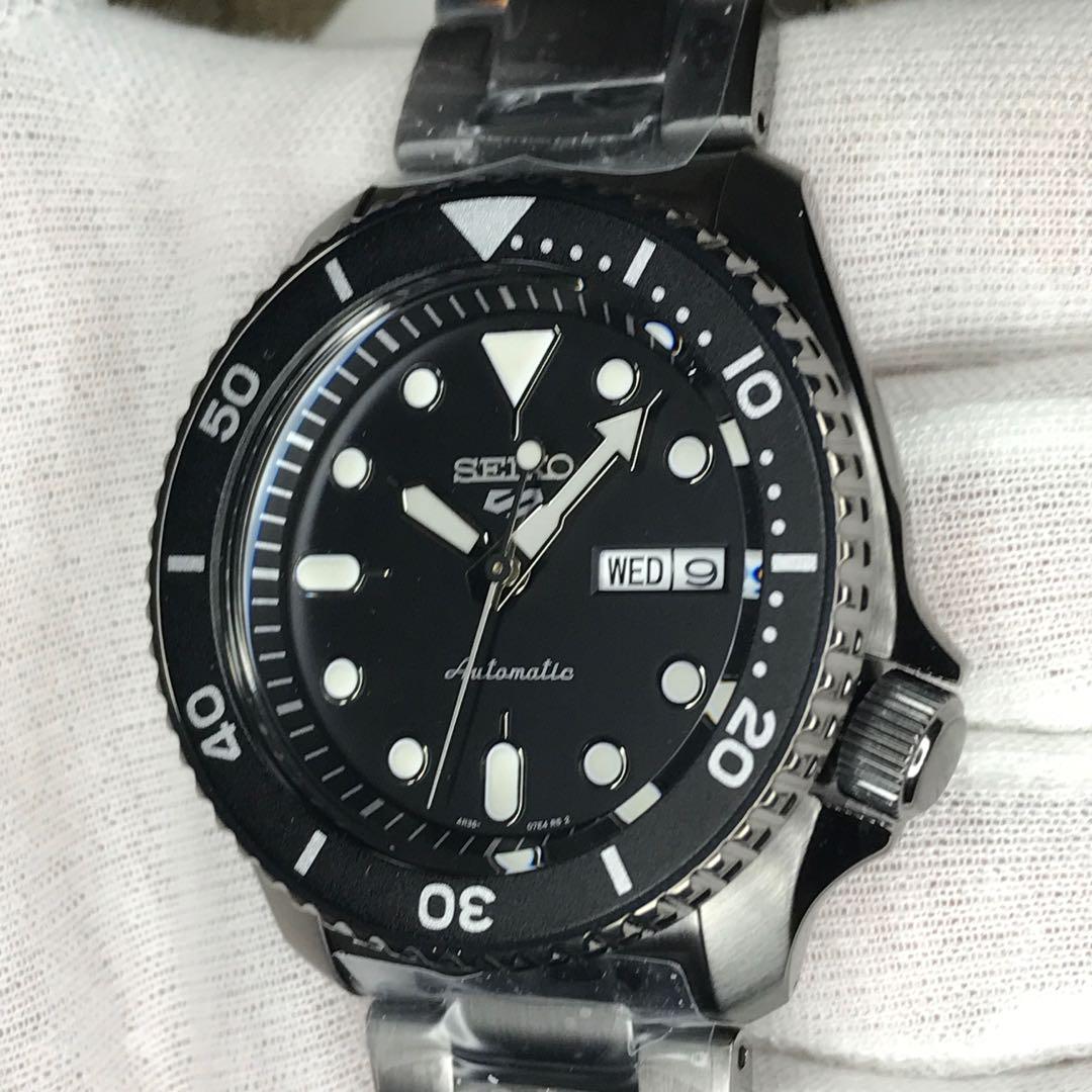 Seiko 5 Sports SRPD65K1 Automatic 100m Water Resistant Full Black Ion-Plated and Steel Bracelet Gents Watch SRPD65