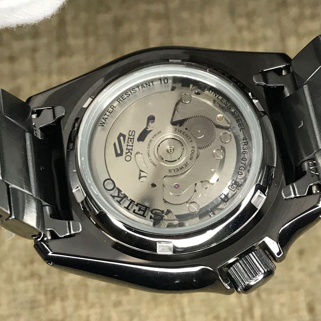 Seiko 5 Sports SRPD65K1 Automatic 100m Water Resistant Full Black Ion-Plated and Steel Bracelet Gents Watch SRPD65